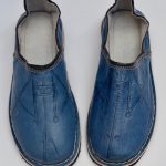 Mens Moroccan Babouche Shoes,Blue Slippers
