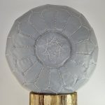Moroccan Leather Pouffe, Grey Ottoman