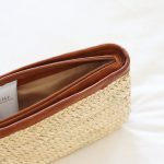 Handwoven Straw Clutch Bag with Zipper