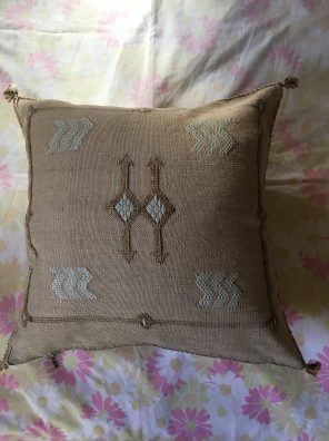 Moroccan Ivory Cactus Silk Cushions