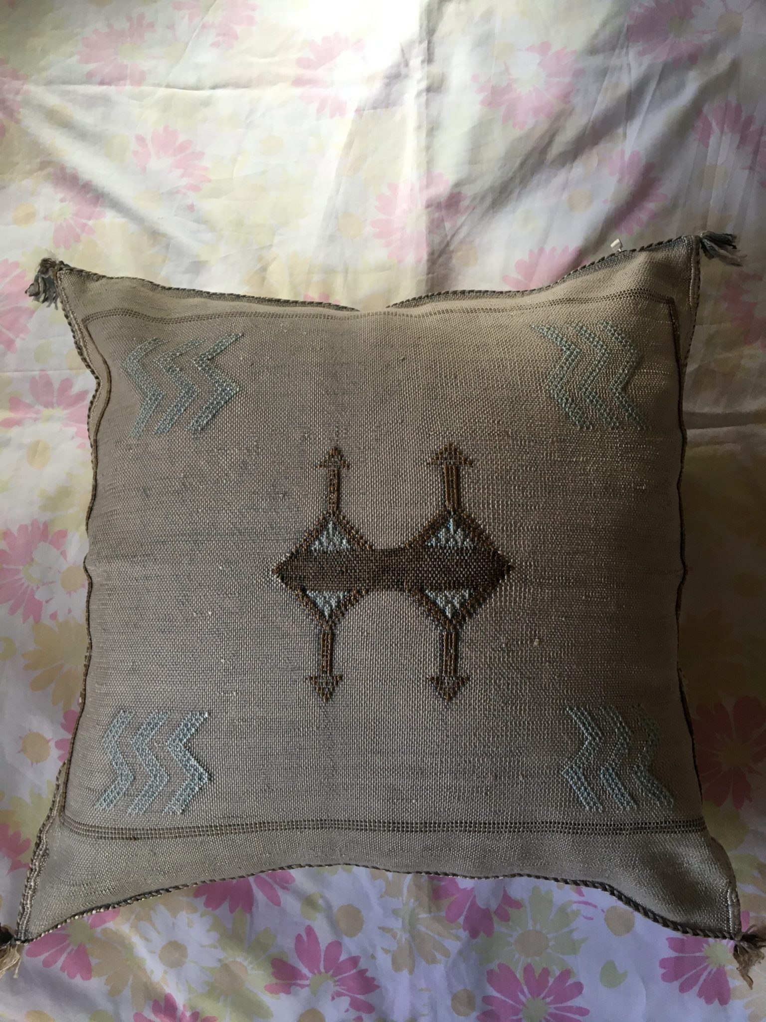Moroccan Grey Cactus Silk Cushions