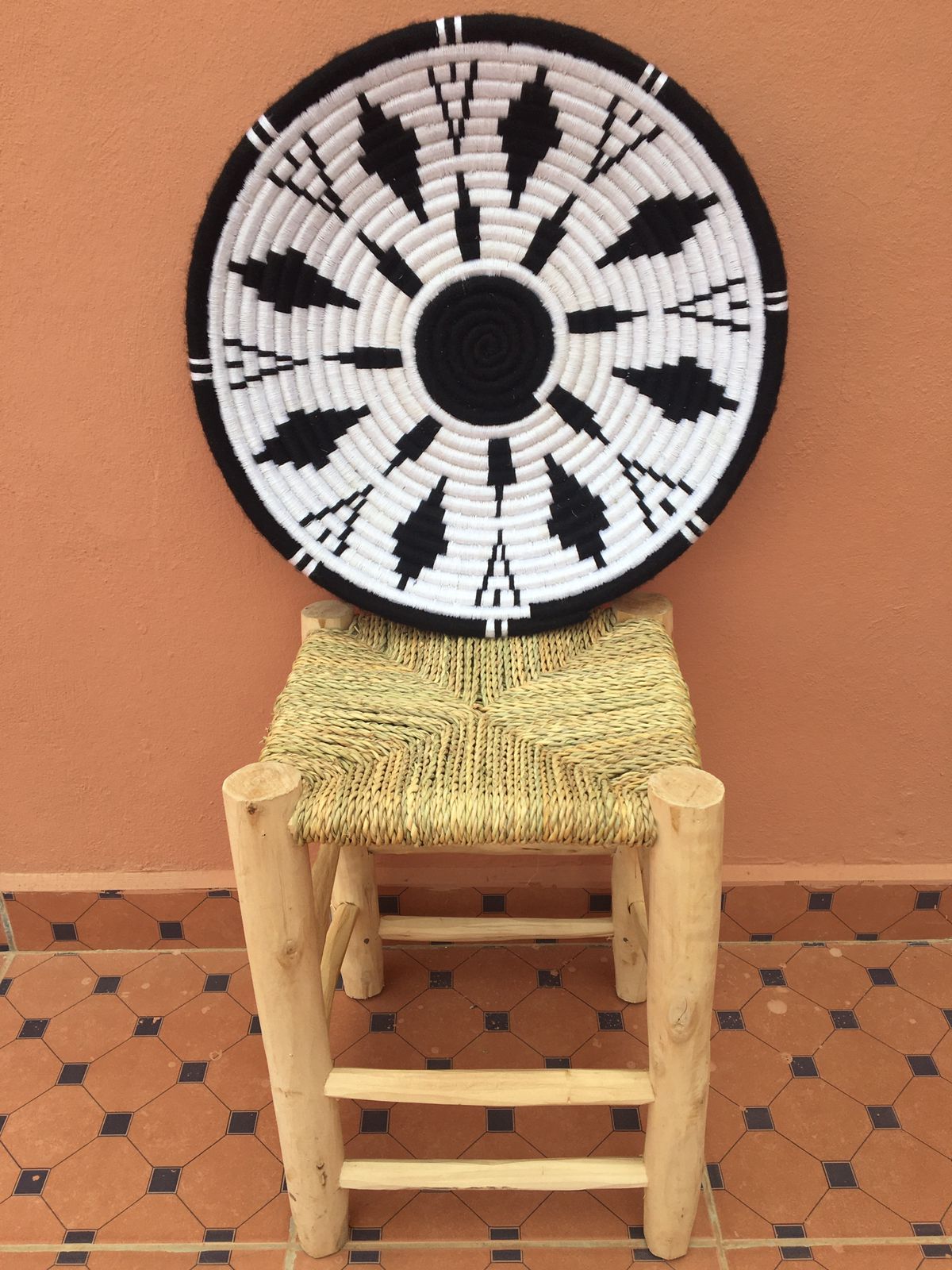moroccan handwoven wall basket