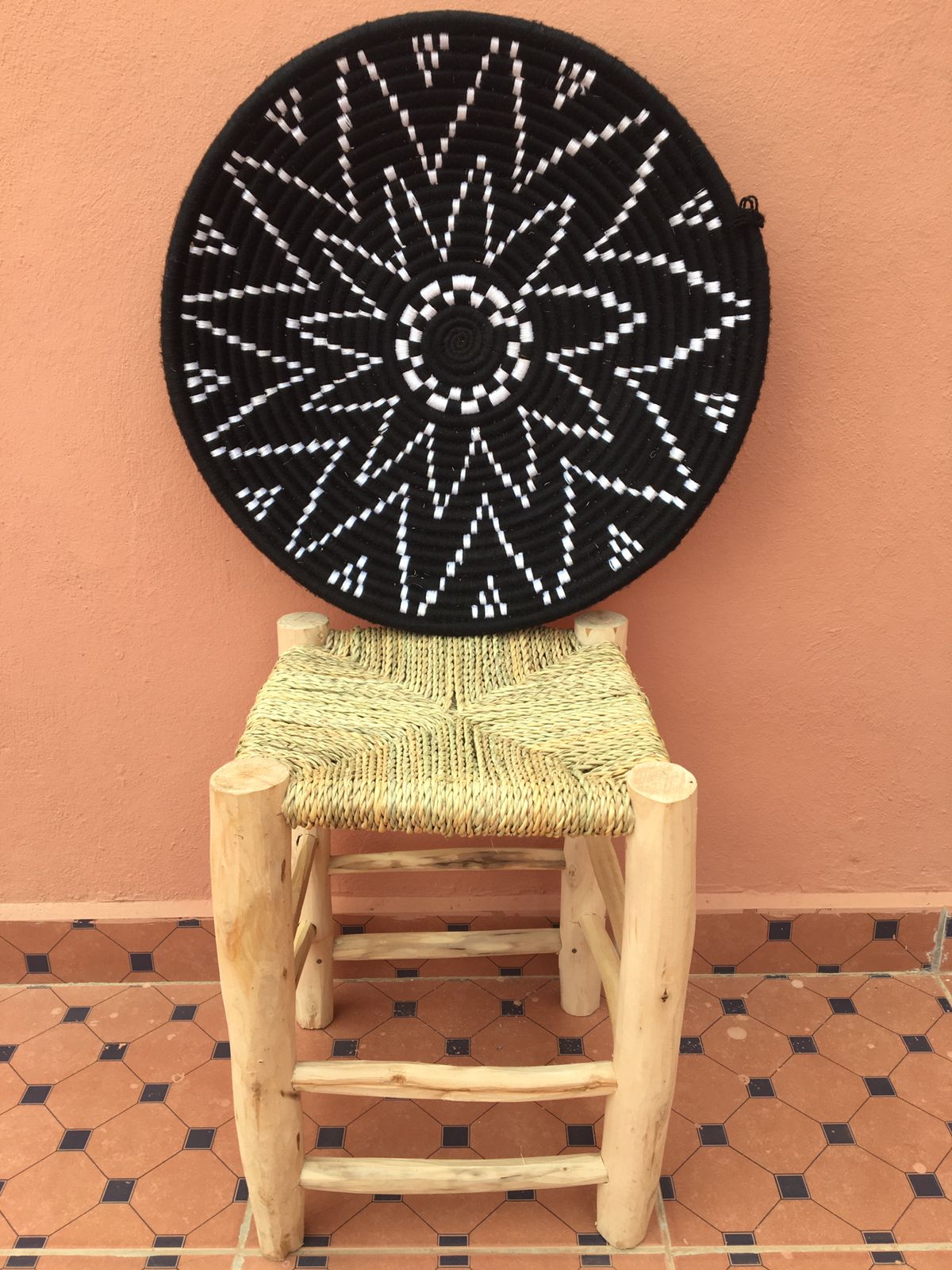 moroccan handwoven wall basket